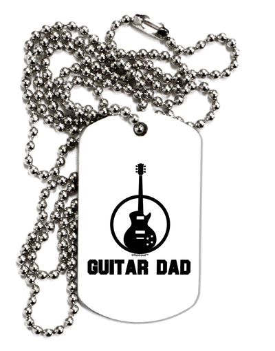 Guitar Dad Adult Dog Tag Chain Necklace by TooLoud-Dog Tag Necklace-TooLoud-White-Davson Sales