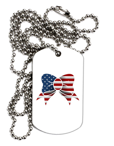 Patriotic Bow Adult Dog Tag Chain Necklace-Dog Tag Necklace-TooLoud-1 Piece-Davson Sales