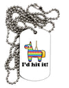 I'd Hit it - Funny Pinata Design Adult Dog Tag Chain Necklace by TooLoud-Necklaces-TooLoud-White-Davson Sales