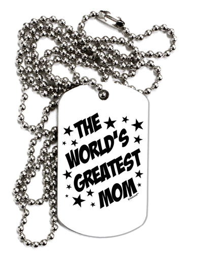 The World's Greatest Mom - Superhero Style Adult Dog Tag Chain Necklace by TooLoud-Dog Tag Necklace-TooLoud-White-Davson Sales