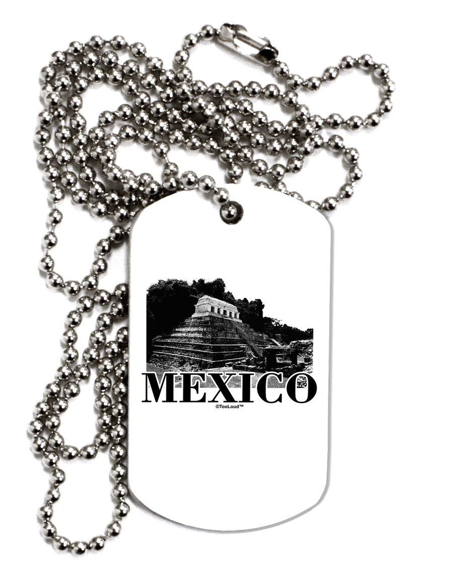 Mexico - Temple No 2 Adult Dog Tag Chain Necklace by TooLoud-TooLoud-White-Davson Sales