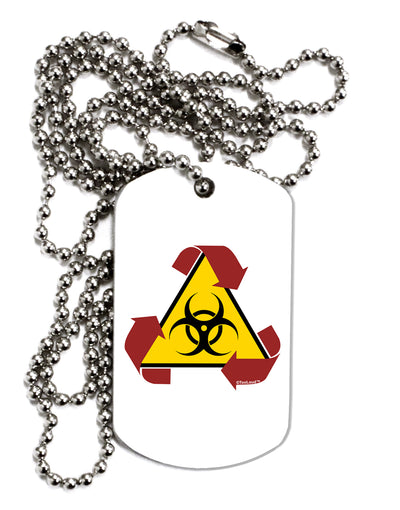 Recycle Biohazard Sign Adult Dog Tag Chain Necklace by TooLoud-Dog Tag Necklace-TooLoud-White-Davson Sales