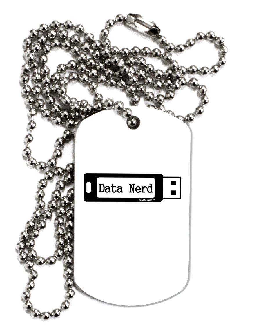 Data Nerd USB Adult Dog Tag Chain Necklace by TooLoud-Dog Tag Necklace-TooLoud-White-Davson Sales