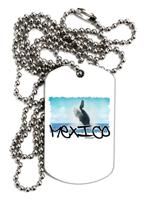 Mexico - Whale Watching Cut-out Adult Dog Tag Chain Necklace by TooLoud-TooLoud-White-Davson Sales