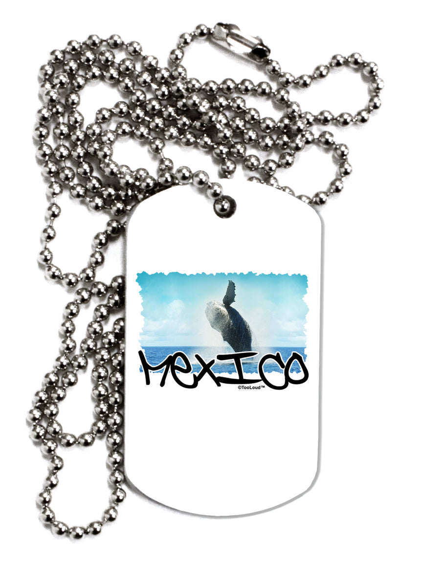 Mexico - Whale Watching Cut-out Adult Dog Tag Chain Necklace by TooLoud-TooLoud-White-Davson Sales