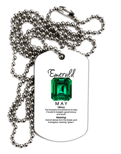 Birthstone Emerald Adult Dog Tag Chain Necklace by TooLoud-Dog Tag Necklace-TooLoud-1 Piece-Davson Sales