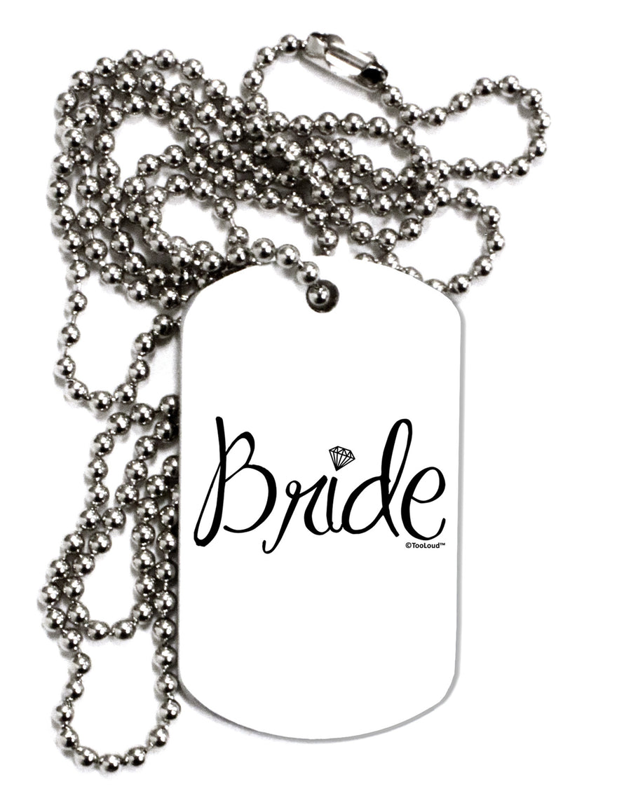 Bride Design - Diamond Adult Dog Tag Chain Necklace-Dog Tag Necklace-TooLoud-White-Davson Sales