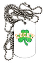 Lucky Shamrock Design Distressed Adult Dog Tag Chain Necklace by TooLoud-Dog Tag Necklace-TooLoud-White-Davson Sales