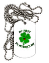 My First St. Patrick's Day Adult Dog Tag Chain Necklace-Dog Tag Necklace-TooLoud-1 Piece-Davson Sales