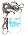 My First Mother's Day - Baby Feet - Blue Adult Dog Tag Chain Necklace by TooLoud-Dog Tag Necklace-TooLoud-White-Davson Sales