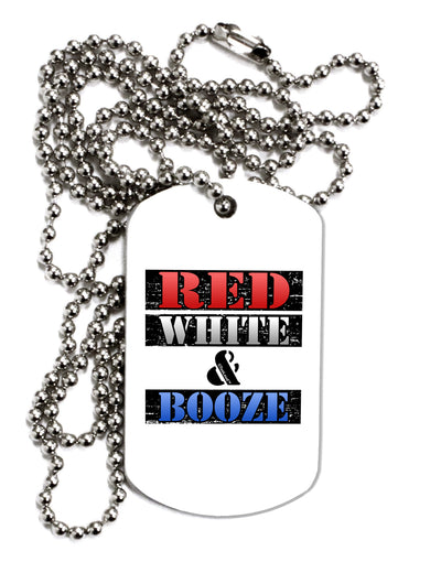 Red White & Booze Adult Dog Tag Chain Necklace-Dog Tag Necklace-TooLoud-1 Piece-Davson Sales