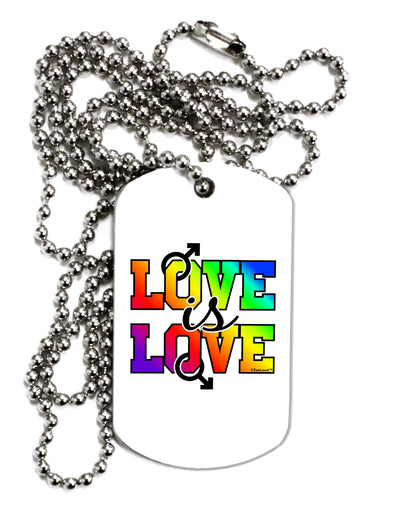 Love Is Love Gay Pride Adult Dog Tag Chain Necklace-Dog Tag Necklace-TooLoud-1 Piece-Davson Sales