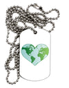 TooLoud World Globe Heart Adult Dog Tag Chain Necklace-Dog Tag Necklace-TooLoud-White-Davson Sales