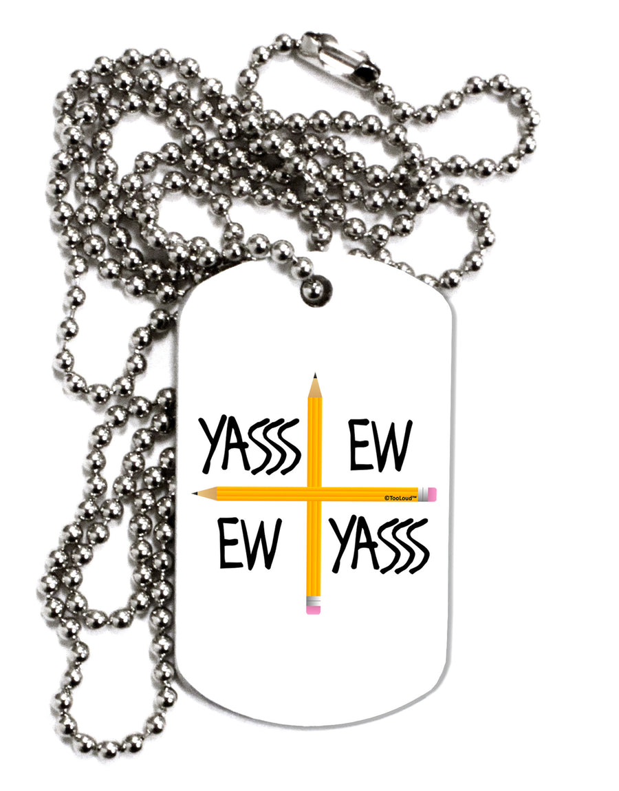 Charlie Charlie Challenge - Funny Adult Dog Tag Chain Necklace-Dog Tag Necklace-TooLoud-White-Davson Sales