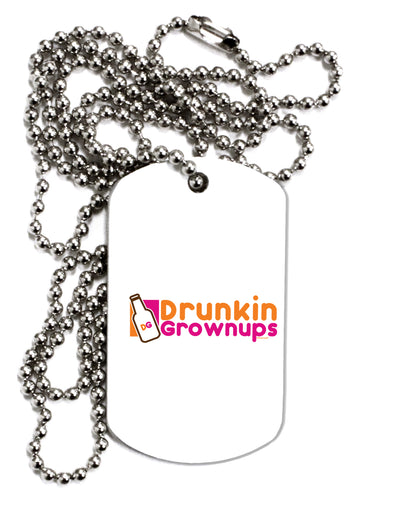 Drunken Grown ups Funny Drinking Adult Dog Tag Chain Necklace by TooLoud-Dog Tag Necklace-TooLoud-1 Piece-Davson Sales