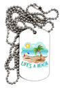 Fun Summer Beach Scene - Life's a Beach Adult Dog Tag Chain Necklace by TooLoud-Dog Tag Necklace-TooLoud-White-Davson Sales