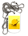 Brontosaurus and Pterodactyl Silhouettes with Sun Adult Dog Tag Chain Necklace by TooLoud-Dog Tag Necklace-TooLoud-White-Davson Sales