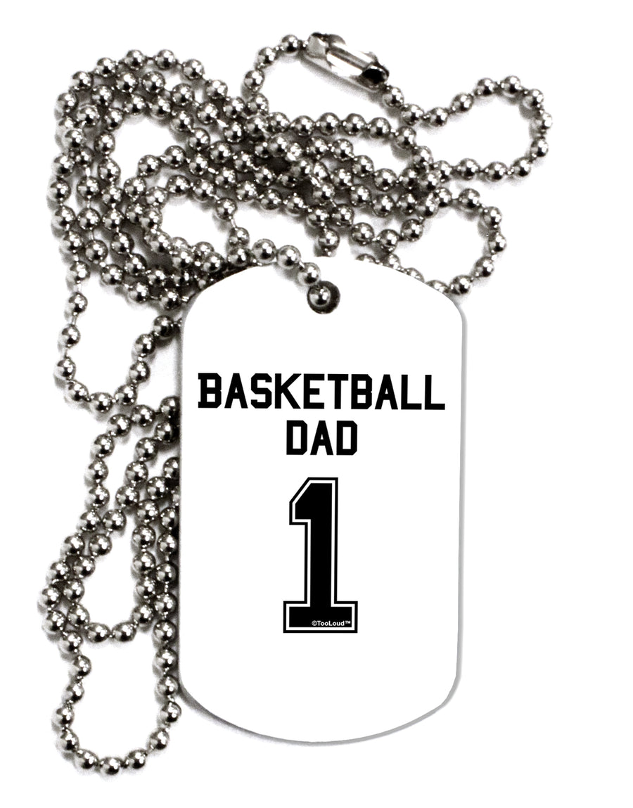 Basketball Dad Jersey Adult Dog Tag Chain Necklace by TooLoud-Dog Tag Necklace-TooLoud-White-Davson Sales