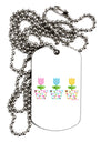 Three Easter Tulips Adult Dog Tag Chain Necklace by TooLoud-Dog Tag Necklace-TooLoud-White-Davson Sales