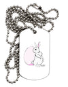 Easter Bunny and Egg Design Adult Dog Tag Chain Necklace by TooLoud-Dog Tag Necklace-TooLoud-White-Davson Sales