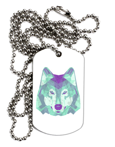 Geometric Wolf Head Adult Dog Tag Chain Necklace by TooLoud-Dog Tag Necklace-TooLoud-1 Piece-Davson Sales