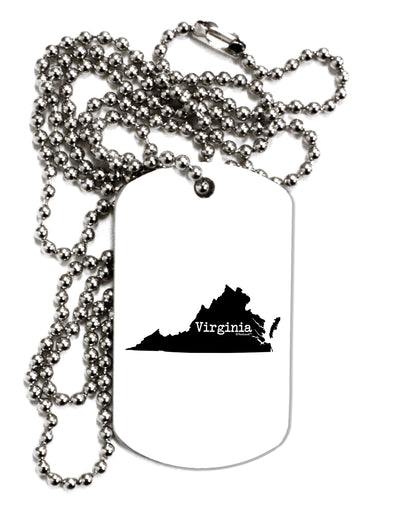 Virginia - United States Shape Adult Dog Tag Chain Necklace by TooLoud-Dog Tag Necklace-TooLoud-White-Davson Sales