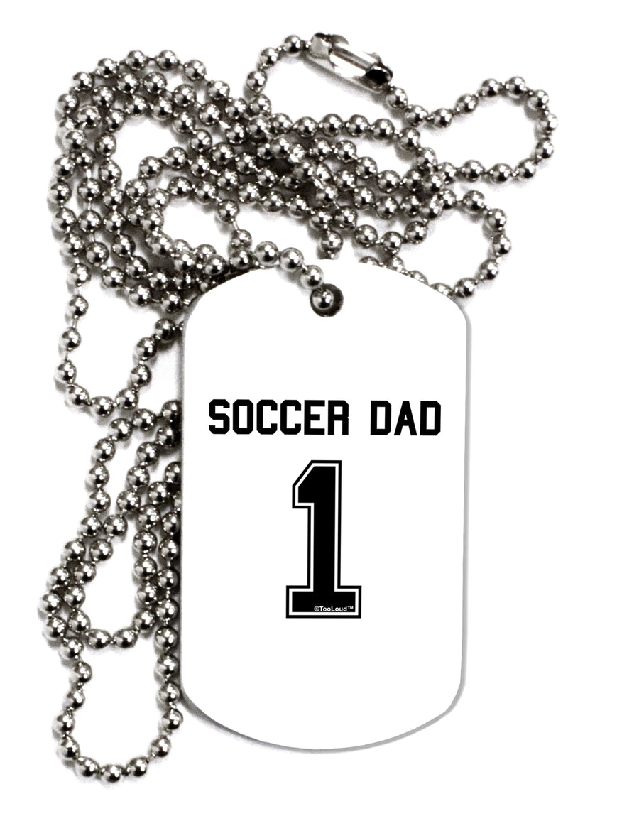 Soccer Dad Jersey Adult Dog Tag Chain Necklace by TooLoud-Dog Tag Necklace-TooLoud-White-Davson Sales