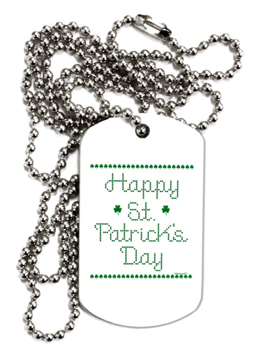 Happy St Patricks Day Clovers Adult Dog Tag Chain Necklace-Dog Tag Necklace-TooLoud-1 Piece-Davson Sales