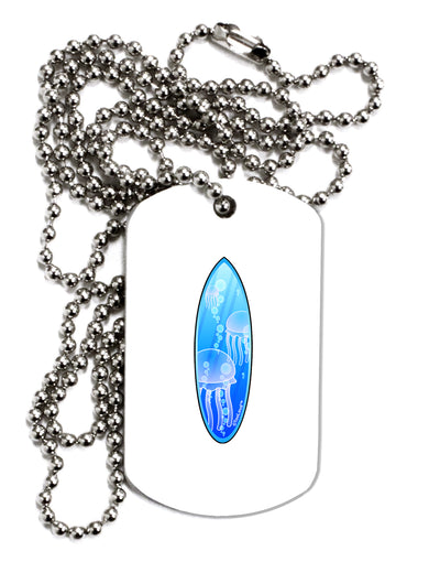 Jellyfish Surfboard Adult Dog Tag Chain Necklace by TooLoud-Dog Tag Necklace-TooLoud-White-Davson Sales