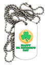 Shamrock Button - St Patrick's Day Adult Dog Tag Chain Necklace by TooLoud-Dog Tag Necklace-TooLoud-White-Davson Sales