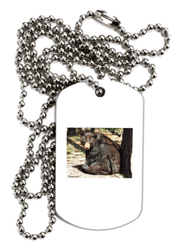 Sad Black Bear Adult Dog Tag Chain Necklace-Dog Tag Necklace-TooLoud-1 Piece-Davson Sales