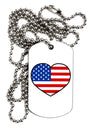 American Flag Heart Design Adult Dog Tag Chain Necklace by TooLoud-Dog Tag Necklace-TooLoud-White-Davson Sales