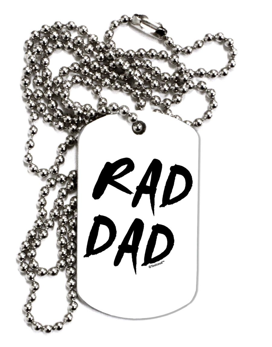 Rad Dad Design Adult Dog Tag Chain Necklace-Dog Tag Necklace-TooLoud-White-Davson Sales