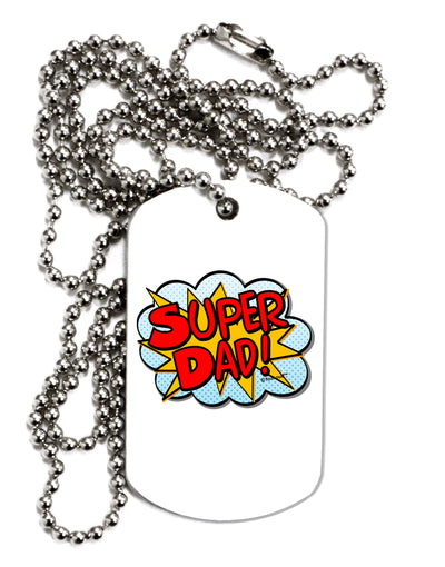 Super Dad - Superhero Comic Style Adult Dog Tag Chain Necklace by TooLoud-Dog Tag Necklace-TooLoud-White-Davson Sales