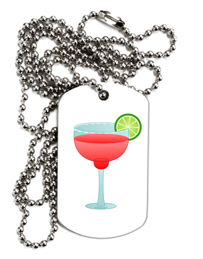 Red Margarita with Lime - Cinco de Mayo Adult Dog Tag Chain Necklace by TooLoud-Dog Tag Necklace-TooLoud-White-Davson Sales