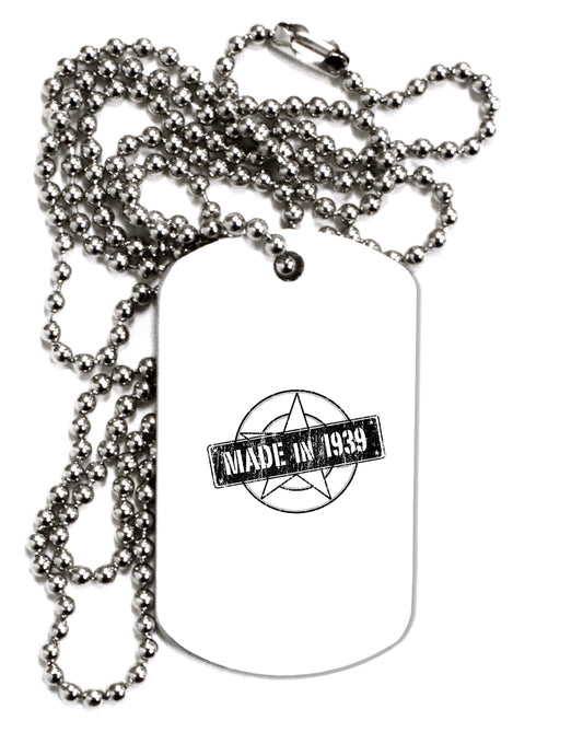 TooLoud 80th Birthday Made in 1939 Adult Dog Tag Chain Necklace-Dog Tag Necklace-TooLoud-1 Piece-Davson Sales