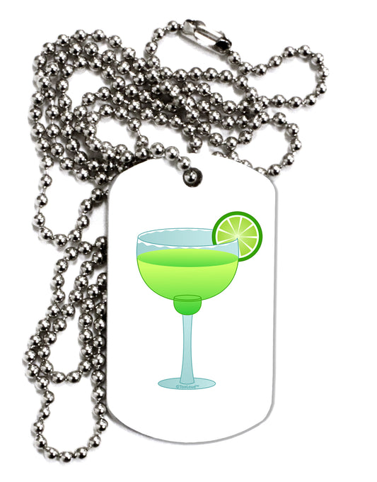 Green Margarita with Lime - Cinco de Mayo Adult Dog Tag Chain Necklace by TooLoud-Dog Tag Necklace-TooLoud-White-Davson Sales