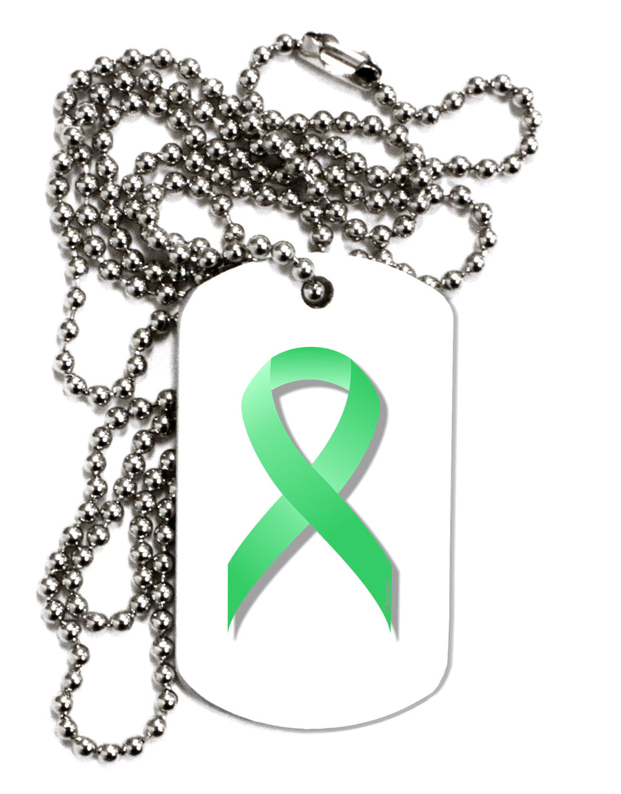 Celiac Disease Awareness Ribbon - Light Green Adult Dog Tag Chain Necklace-Dog Tag Necklace-TooLoud-White-Davson Sales