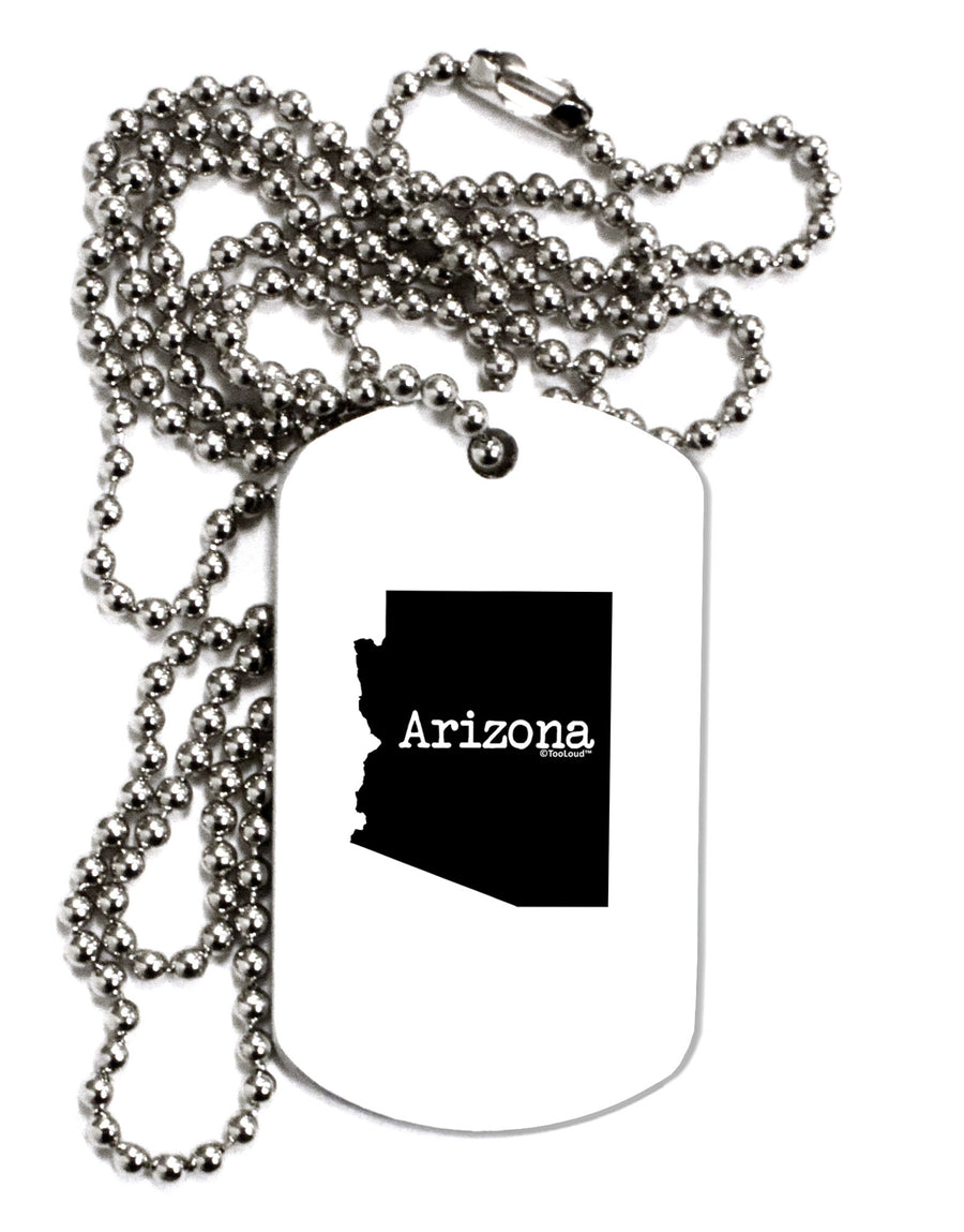 Arizona - United States Shape Adult Dog Tag Chain Necklace-Dog Tag Necklace-TooLoud-White-Davson Sales