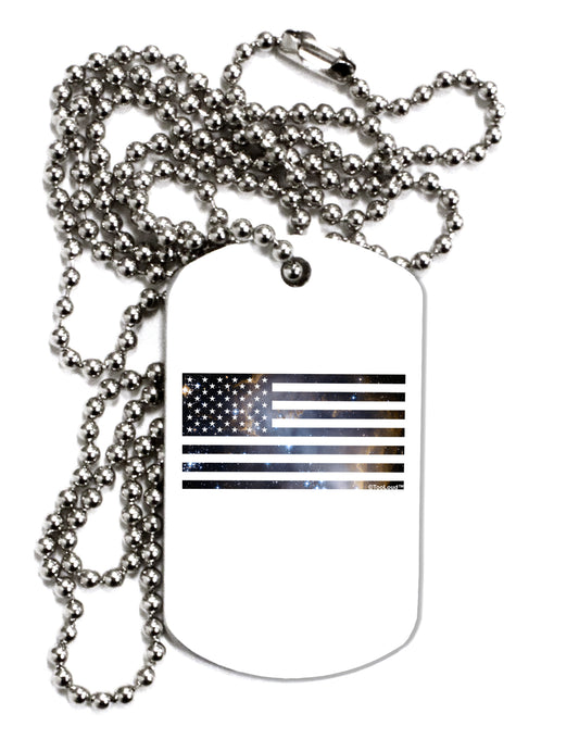 American Flag Galaxy Adult Dog Tag Chain Necklace by TooLoud-TooLoud-White-Davson Sales