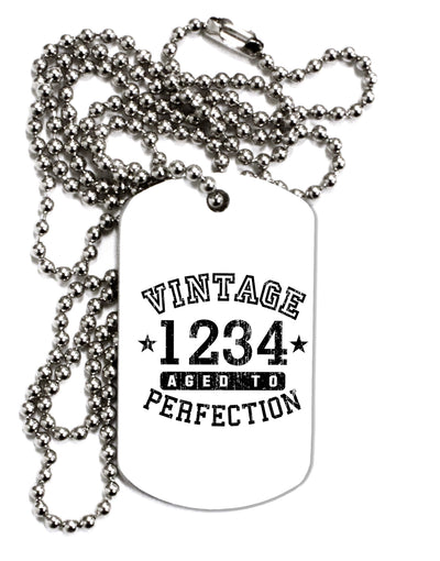 Personalized Vintage Birth Year Distressed Adult Dog Tag Chain Necklace by TooLoud-TooLoud-1 Piece-Davson Sales