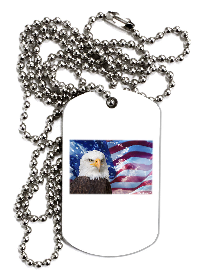 All American Eagle Adult Dog Tag Chain Necklace by TooLoud-TooLoud-White-Davson Sales