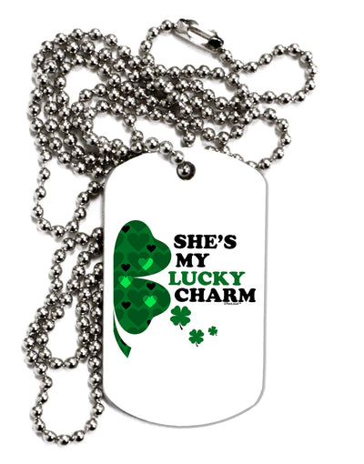 She's My Lucky Charm - Right Adult Dog Tag Chain Necklace-Dog Tag Necklace-TooLoud-1 Piece-Davson Sales