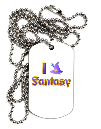 I Love Fantasy Adult Dog Tag Chain Necklace-Dog Tag Necklace-TooLoud-1 Piece-Davson Sales