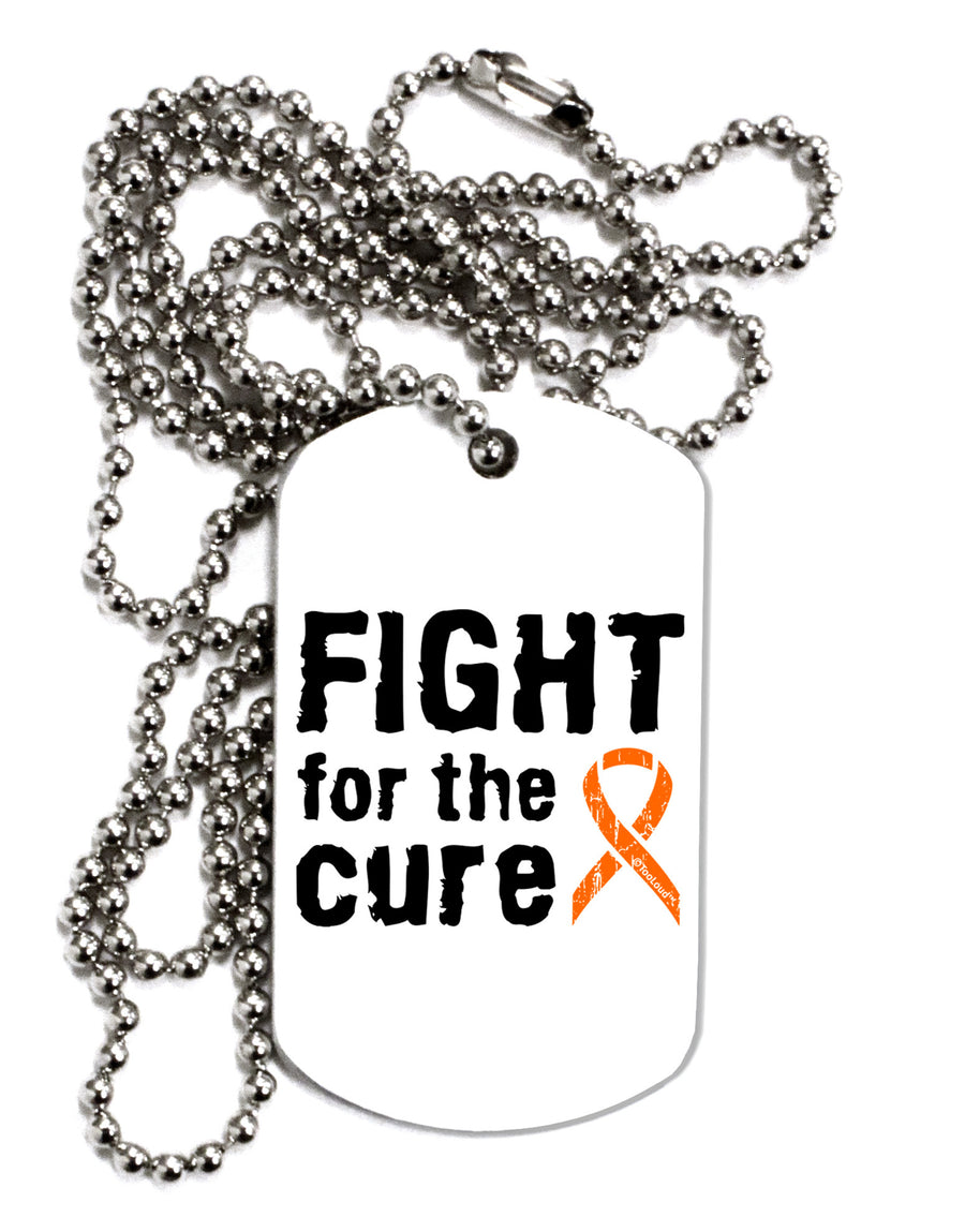 Fight for the Cure - Orange Ribbon Leukemia Adult Dog Tag Chain Necklace-Dog Tag Necklace-TooLoud-White-Davson Sales