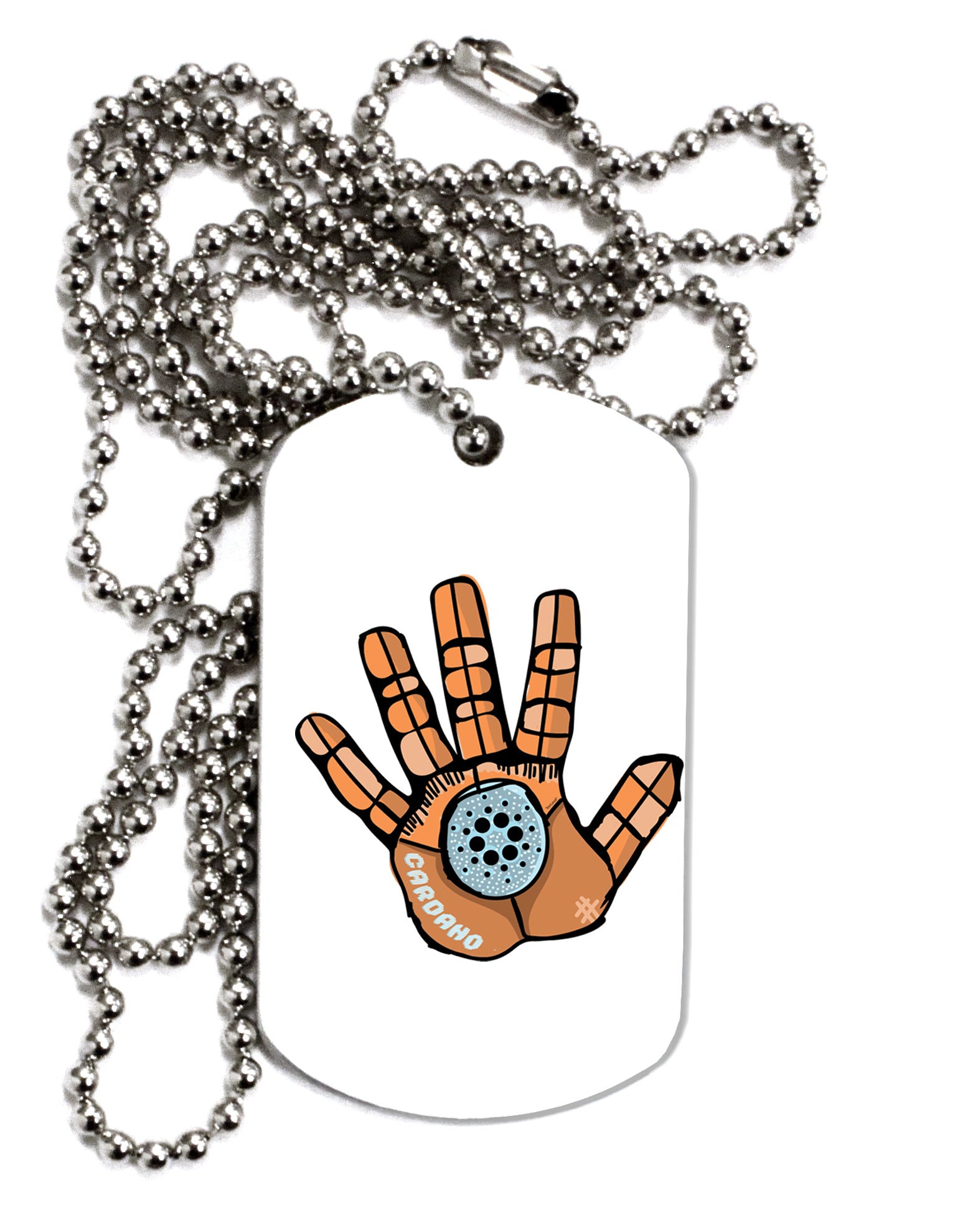 TooLoud Cardano Hero Hand Adult Dog Tag Chain Necklace-Dog Tag Necklace-TooLoud-1 Piece-Davson Sales