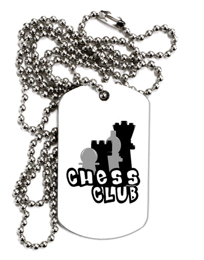 Chess Club Adult Dog Tag Chain Necklace by TooLoud-Dog Tag Necklace-TooLoud-White-Davson Sales