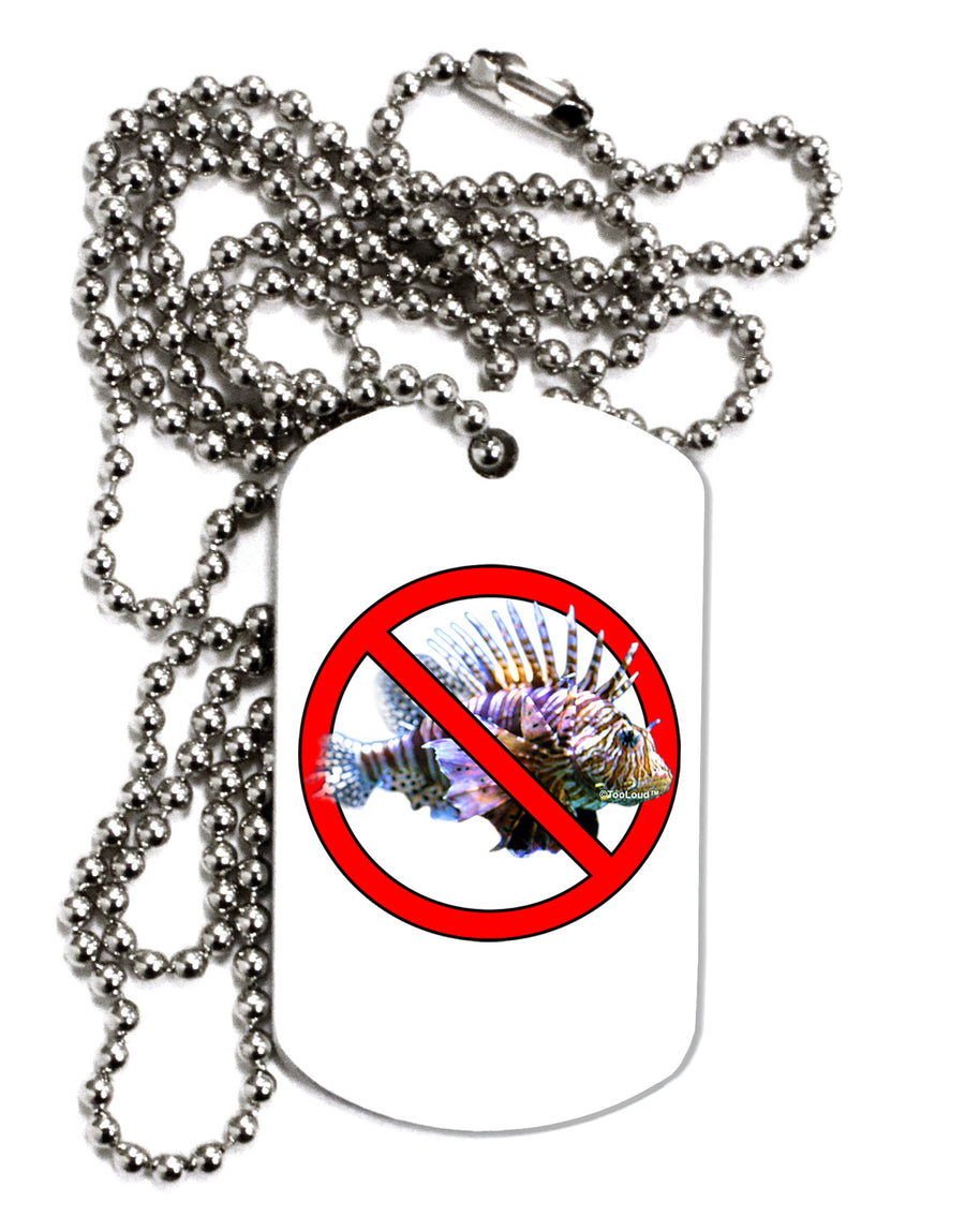 No Lionfish Adult Dog Tag Chain Necklace-Dog Tag Necklace-TooLoud-White-Davson Sales