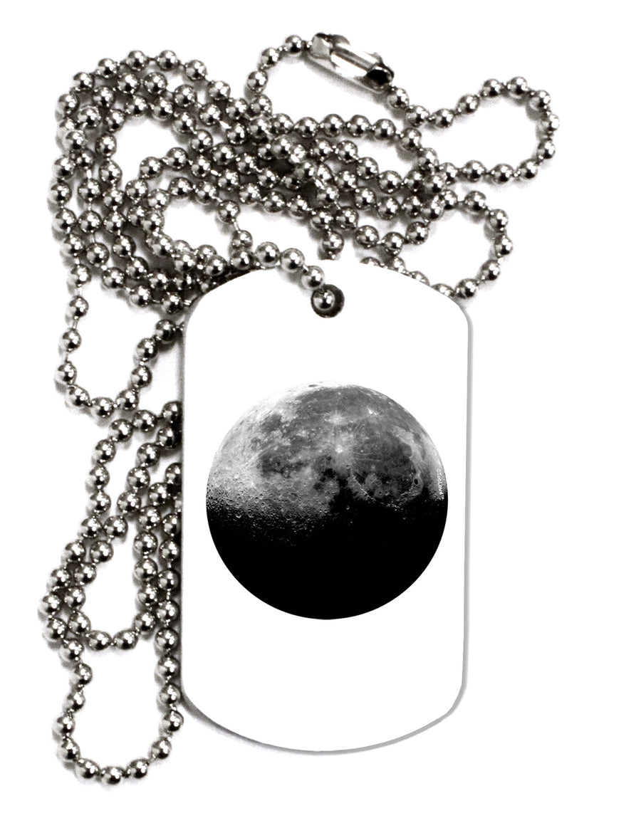 Moon of Earth Adult Dog Tag Chain Necklace-Dog Tag Necklace-TooLoud-White-Davson Sales