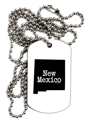 New Mexico - United States Shape Adult Dog Tag Chain Necklace by TooLoud-Dog Tag Necklace-TooLoud-White-Davson Sales